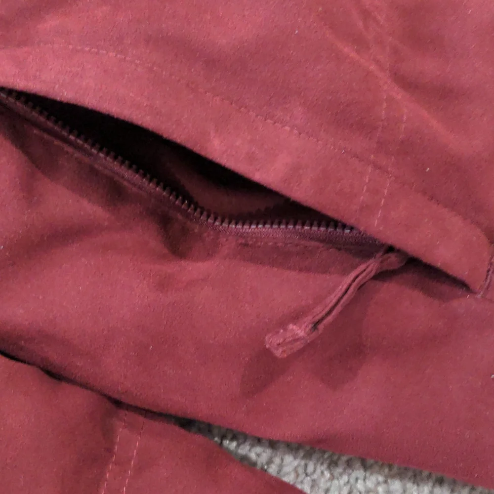 LL BEAN Microsuede Goose Down Quilted Maroon Coat Parka Jacket - Picture 4 of 8